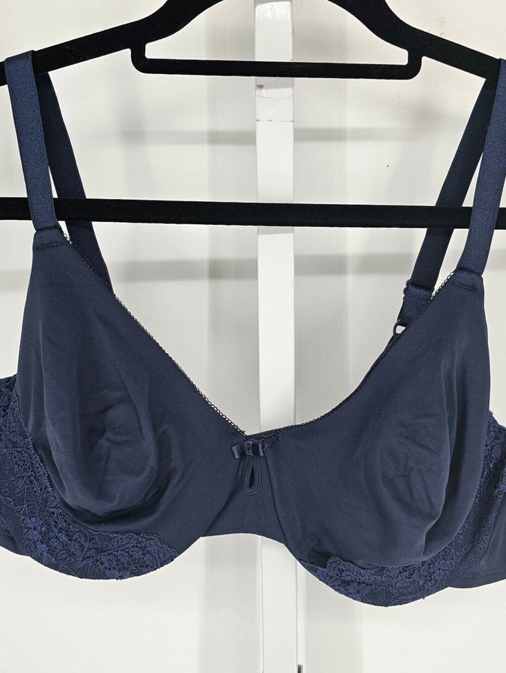 Ellen Tracy Womens Sz 38D Unlined T Shirt Bra Navy Blue Style 59430